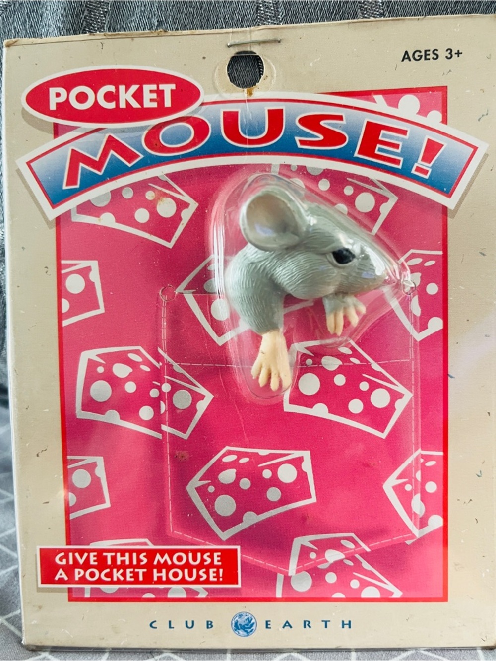 Vintage NEW Pocket Mouse In Package By Club Earth Adorable Pocket Friend